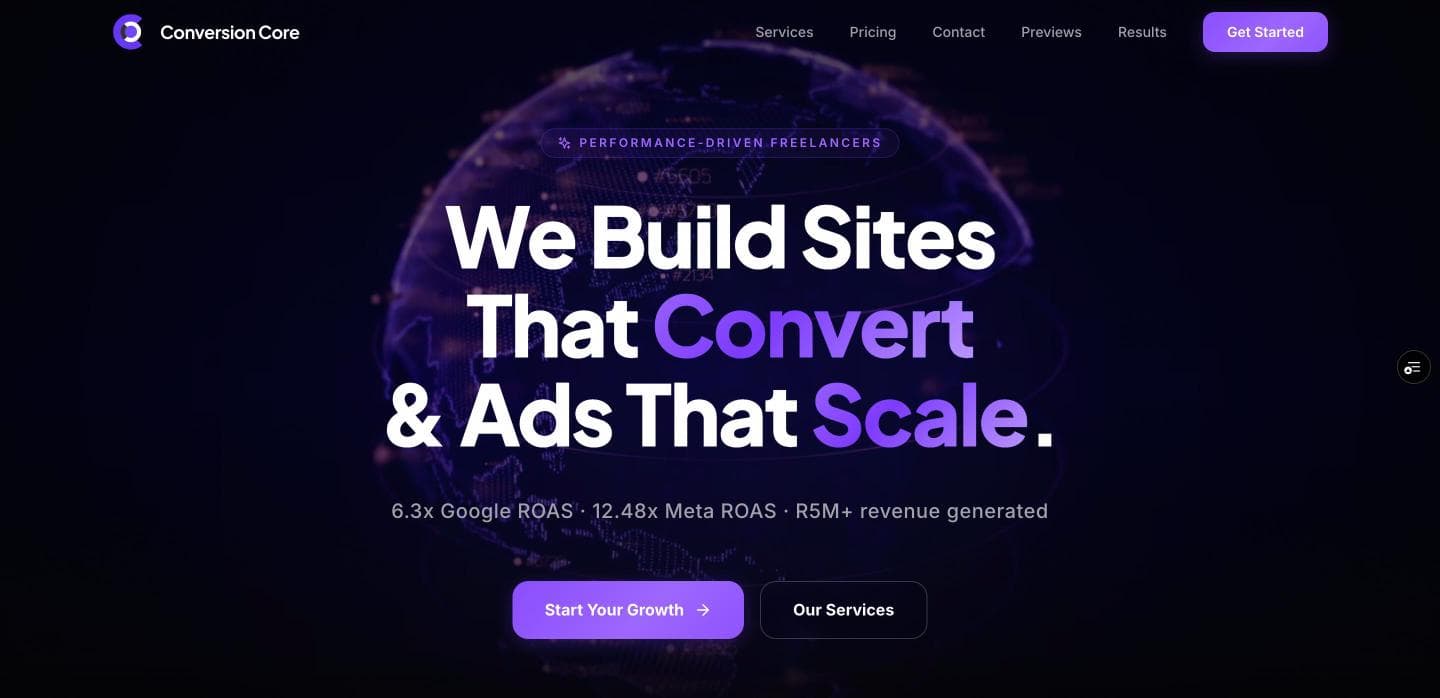 Conversion Core homepage