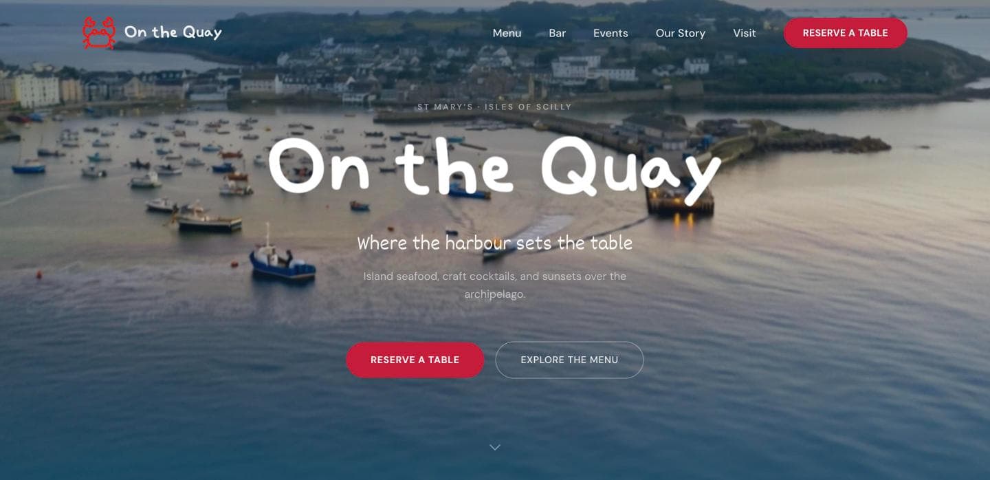 On the Quay homepage